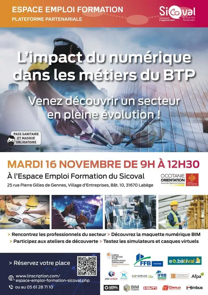 L'impact du numérique dans les métiers du BTP - mardi 16 novembre 2021 à Labège